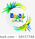 Brazil carnival party celebration with leaf  38537788