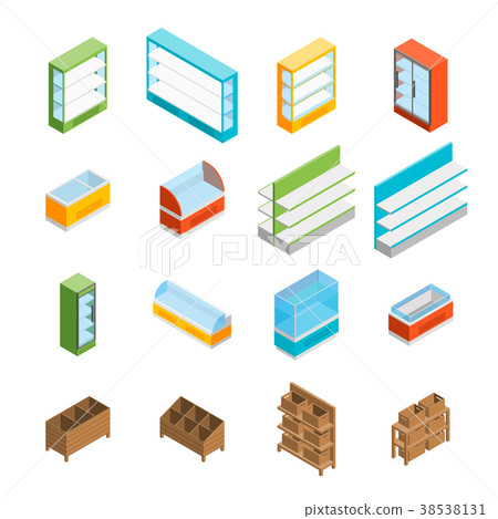 Supermarket Elements 3d Icons Set Isometric View Supermarket Elements 3d Icons Set Isometric View 38538131