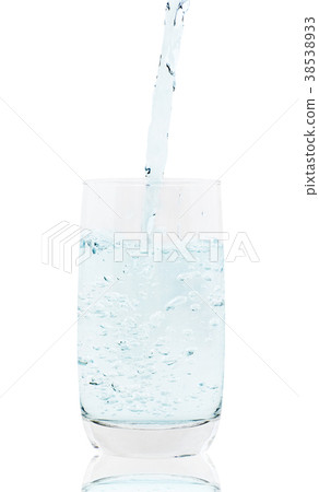 Clean water pouring into glass. 38538933