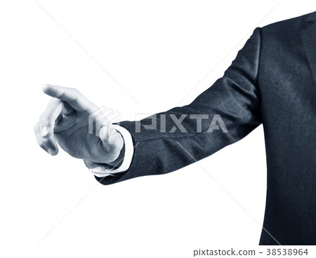 Businessman's hand pointing in the air. Businessman's hand pointing in the air. 38538964