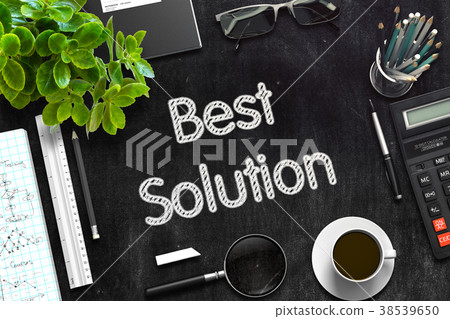Best Solution on Black Chalkboard. 3D Rendering. Best Solution on Black Chalkboard. 3D Rendering. 38539650