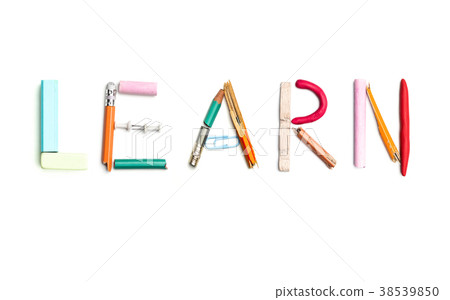 The word learn created from office stationery. The word learn created from office stationery. 38539850