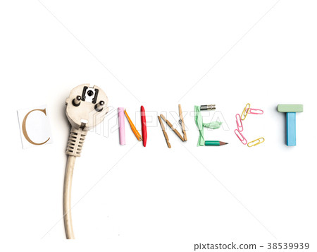 The word connect created from office stationery. 38539939