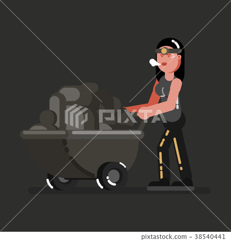 Miner girl with rocks Miner girl with rocks 38540441