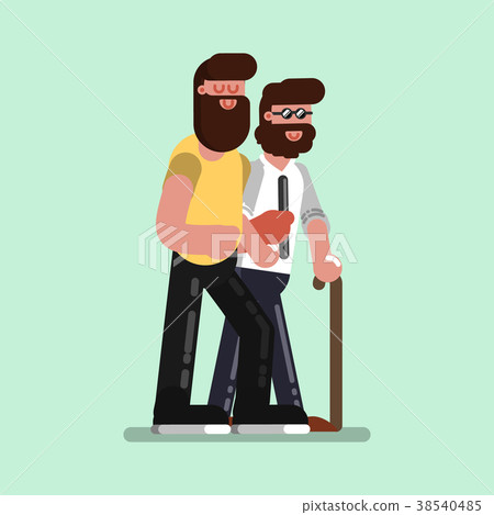 Voluntire helps to blind man Voluntire helps to blind man 38540485
