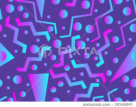 Memphis seamless pattern. Holographic geometric 38540845