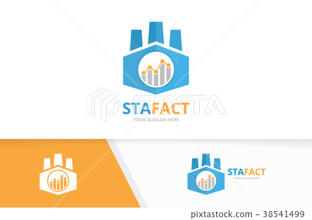 Vector graph and factory logo combination. Diagram Vector graph and factory logo combination. Diagram 38541499