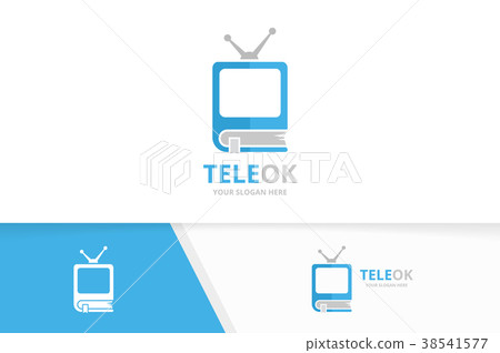 Vector book and tv logo combination. Television Vector book and tv logo combination. Television 38541577
