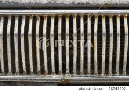Radiator grille of retro car 38542202