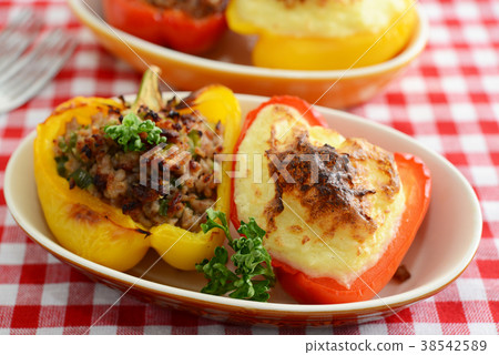 Stuffed paprika with meat 38542589