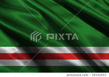 Chechen republic flag 3D illustration symbol. Chechen republic flag 3D illustration symbol. 38542855