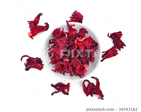 top view of dried hibiscus sabdariffa or roselle  38543162