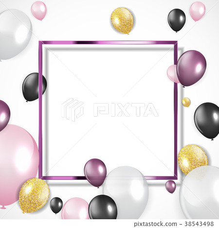 Glossy Happy Birthday Balloons Background Vector Glossy Happy Birthday Balloons Background Vector 38543498