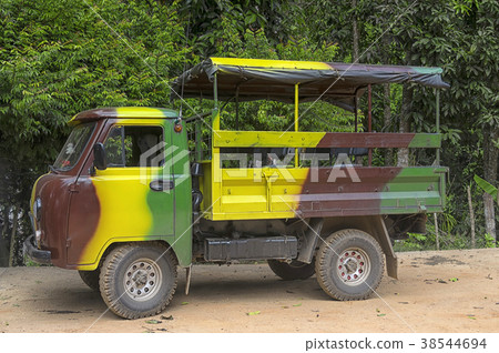 small truck with an open awning to transport 38544694