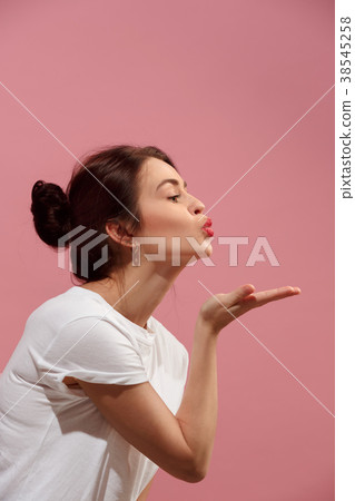 Portrait of attractive cute girl with bright 38545258