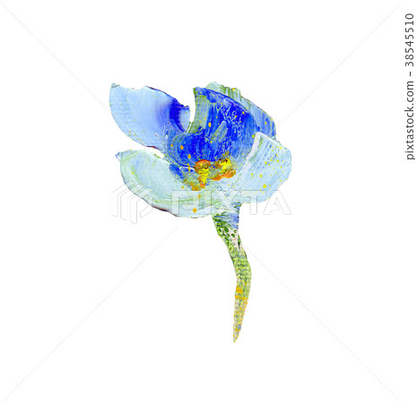 Hand painted modern style blue flower 38545510