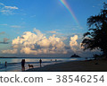夏威夷/ Lanikai海灘和彩虹 38546254
