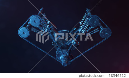 3d illustration of an internal combustion engine - Stock Illustration ...
