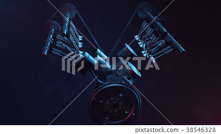 3d illustration of an internal combustion engine 3d illustration of an internal combustion engine 38546328