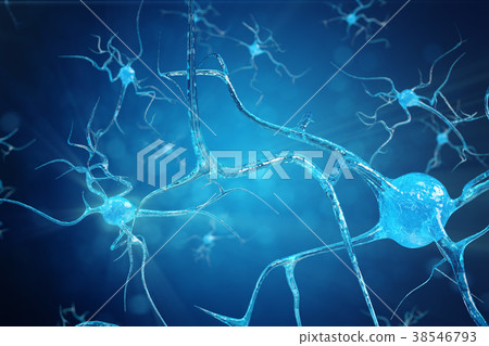 Conceptual illustration of neuron cells with 38546793