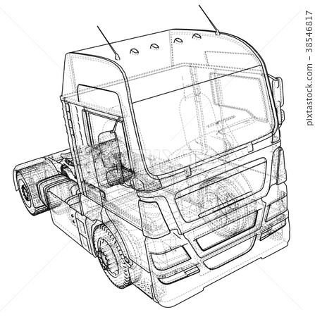 Modern Cargo Truck isolated on grey background 38546817