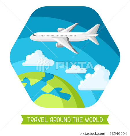 Travel illustration. Traveling background with Travel illustration. Traveling background with 38546904