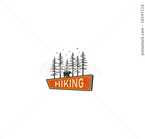 Vintage Hand drawn camping sign, travel badge - Vintage Hand drawn camping sign, travel badge - 38547118