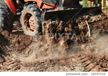 tractor push clot soil after pour from truck tractor push clot soil after pour from truck 38547310
