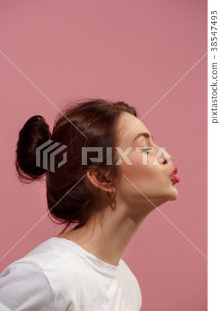 Portrait of attractive cute girl with bright 38547493