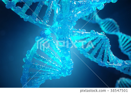 3D Illustration Helix DNA molecule with modified 38547501