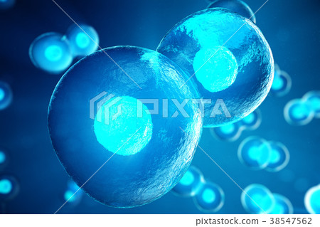 Human or animal cells on blue background. Concept Human or animal cells on blue background. Concept 38547562