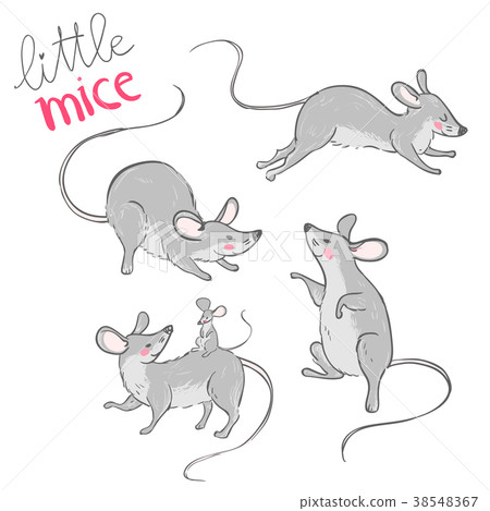 Little nice mice. Set of cute characters. 38548367