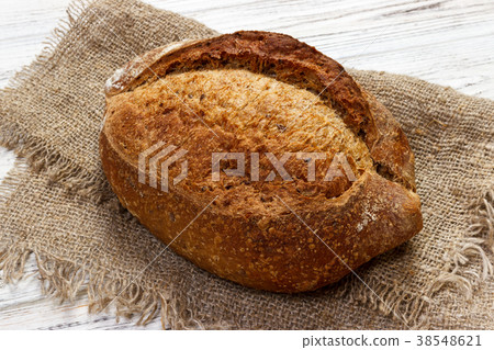 Close-up of traditional fresh bread. top view 38548621