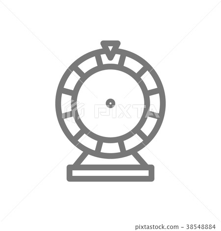 Simple wheel of fortune line icon. Symbol and sign 38548884