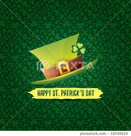 vector saint patricks day label with glossy hat vector saint patricks day label with glossy hat 38548920