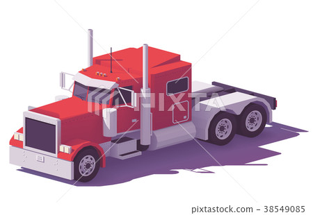 Vector low poly american classic truck Vector low poly american classic truck 38549085