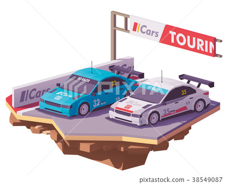 Vector low poly touring racing cars 38549087