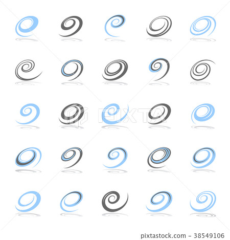 Design elements set. Spiral shapes. 38549106