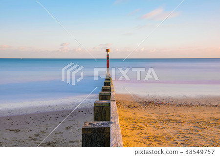 Long exposure seascape on Bournemouth beach 38549757