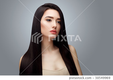 Brunette asian girl with long straight hair 38549969