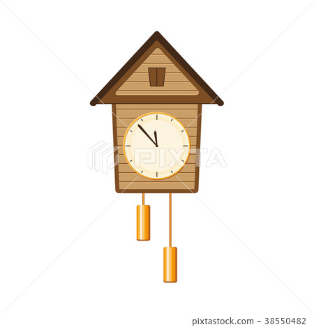 Retro, vintage style cuckoo clock with two weights 38550482