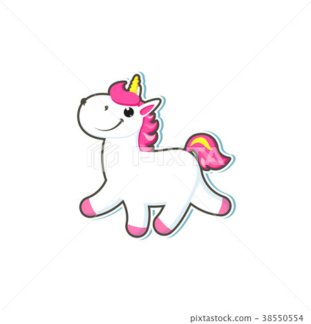 Vector cartoon unicorn character isolated Vector cartoon unicorn character isolated 38550554