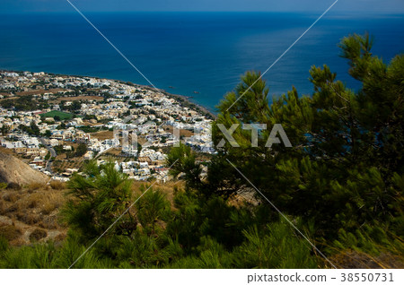 City Kamari, Santorini island, Greece. City Kamari, Santorini island, Greece. 38550731