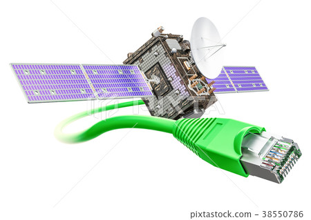 Satellite internet service concept, 3D rendering 38550786