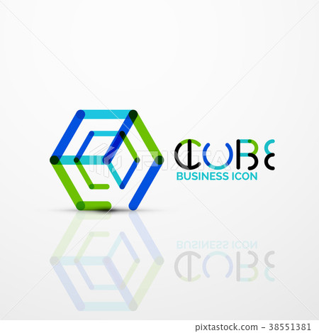 Cube idea concept logo, line 38551381