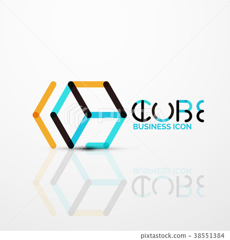 Cube idea concept logo, line Cube idea concept logo, line 38551384