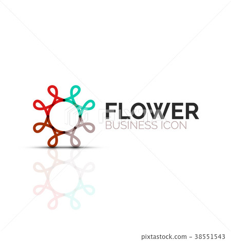 Abstract flower or star minimalistic linear icon Abstract flower or star minimalistic linear icon 38551543