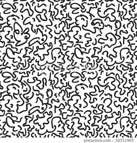 Abstract scribble swirled line seamless pattern Abstract scribble swirled line seamless pattern 38551905