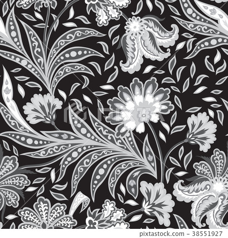 Floral seamless pattern. Oriental ethnic flowers 38551927