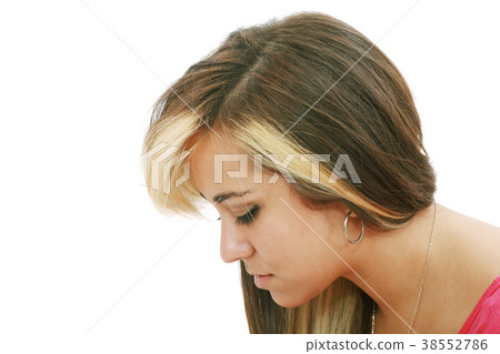 woman in sorrow having a serious thought woman in sorrow having a serious thought 38552786